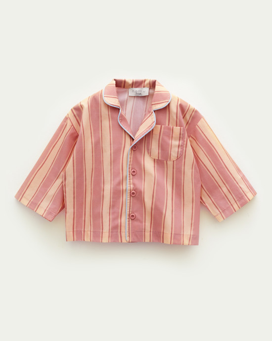 Çizgili Pijama Takımı Pembe Çizgili Pijama Takımı Pembe
