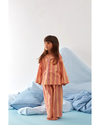 Çizgili Pijama Takımı Pembe Çizgili Pijama Takımı Pembe