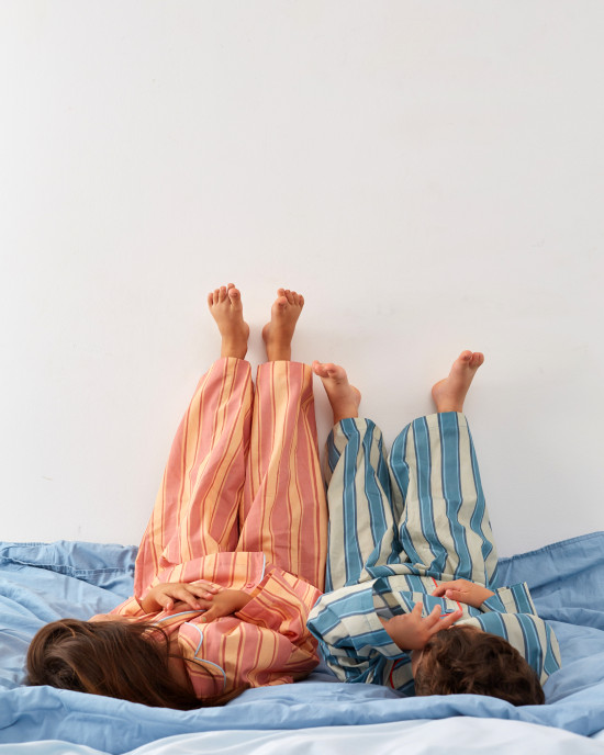 Çizgili Pijama Takımı Pembe Çizgili Pijama Takımı Pembe