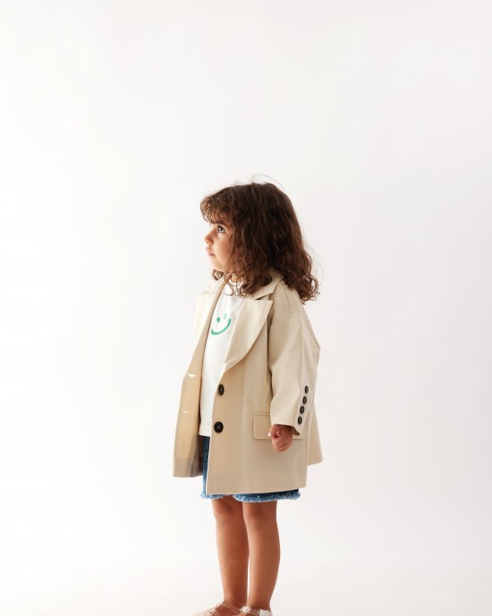 Oversize Blazer Ceket Krem